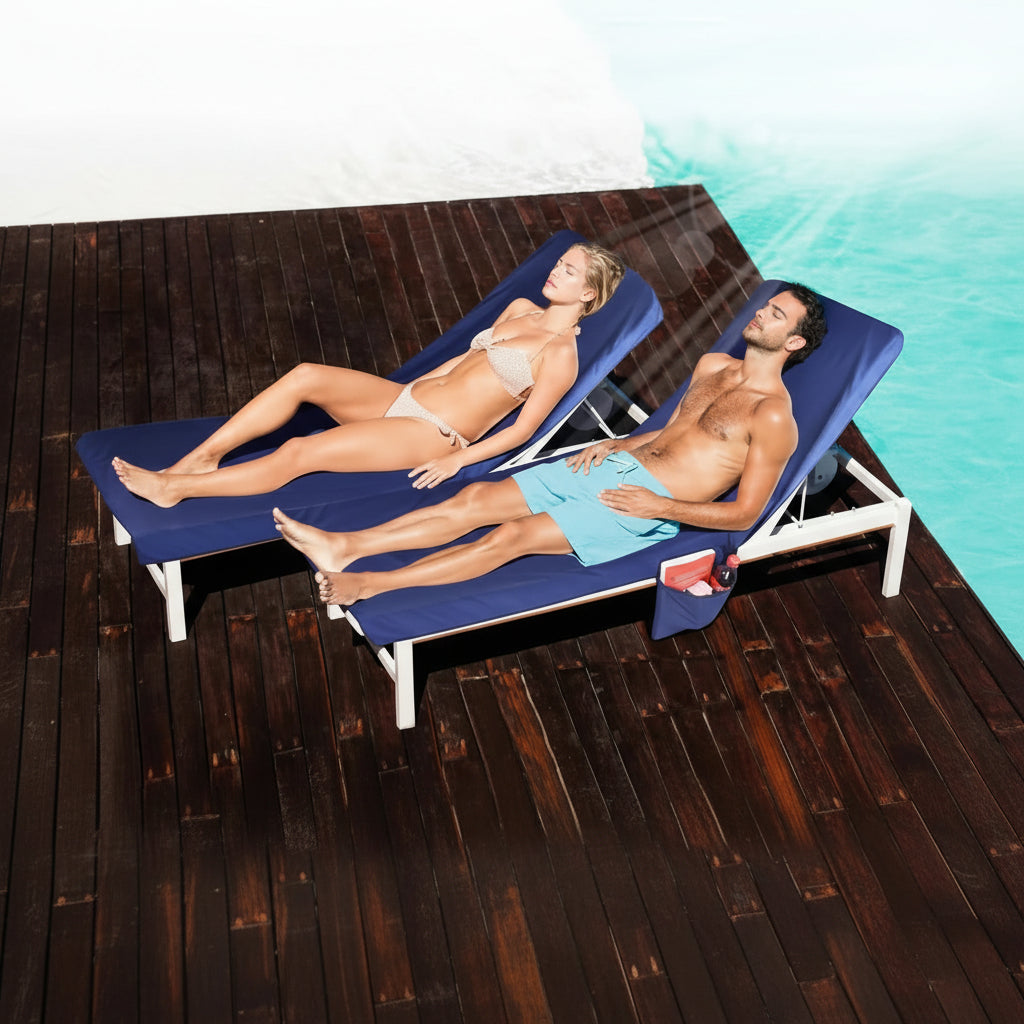 Beach Towel with Pockets, Sun Lounger Towel with Non Slip Stretch Fit, Quick Dry Microfibre Towel for Pool and Garden_03