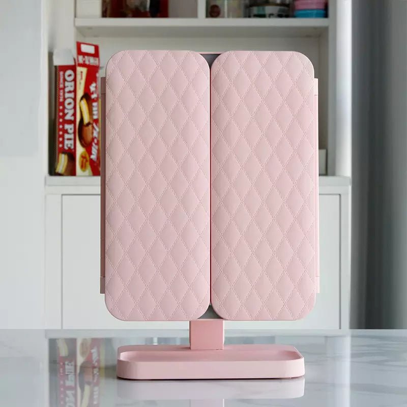 Vanity Mirror with Lights, Dressing Table Mirror with 2x and 3x Magnification, Foldable Rechargeable LED Makeup Mirror_03