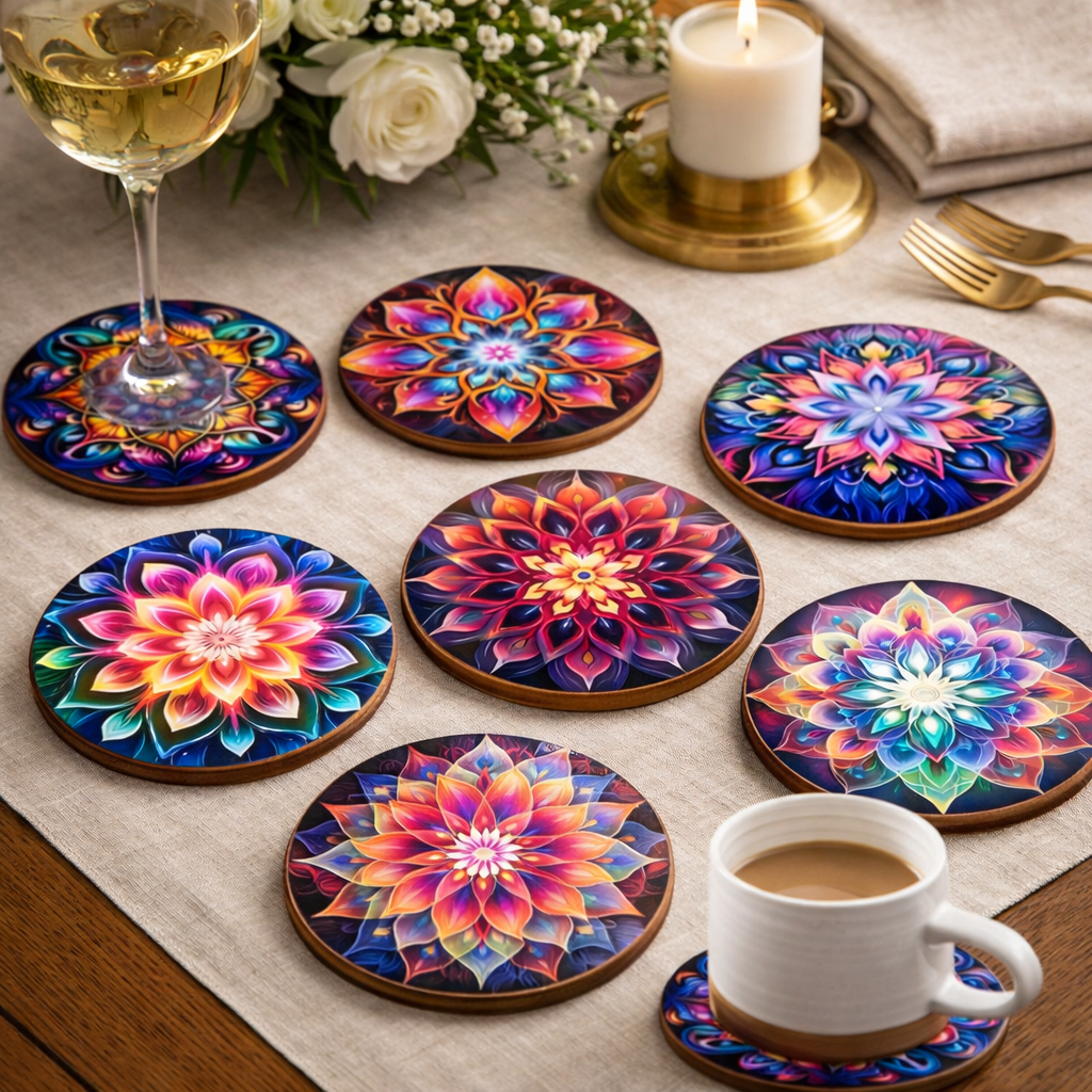 Wooden Drink Coasters, Heat Resistant Table Decor and Kitchen Accessories – image 11