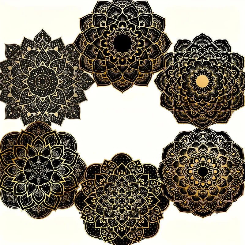 Wooden Drink Coasters, Round Wood Coaster with Mandala Print – image 8