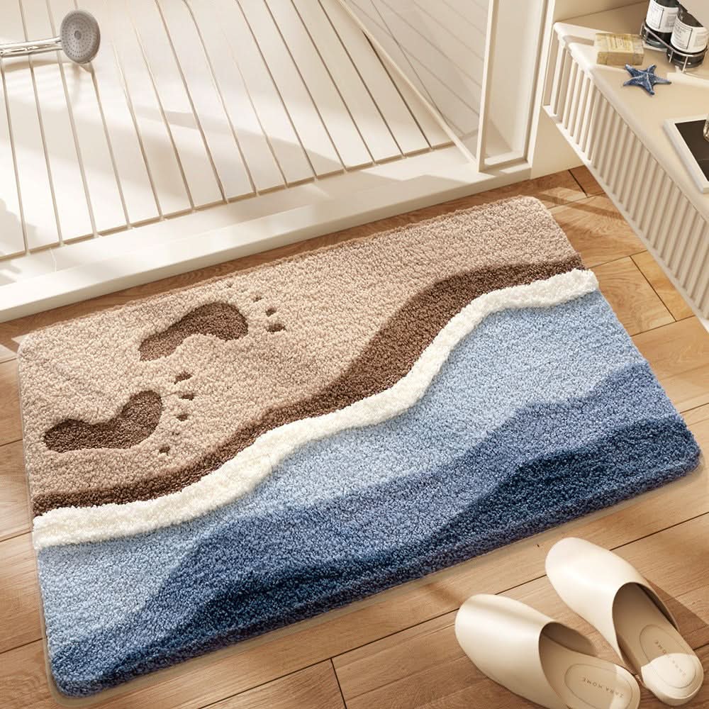 Bath Mats, Non Slip Bathroom Mat, Bathroom Rugs in Microfibre, Quick Dry Bath Rug with TPR Backing
