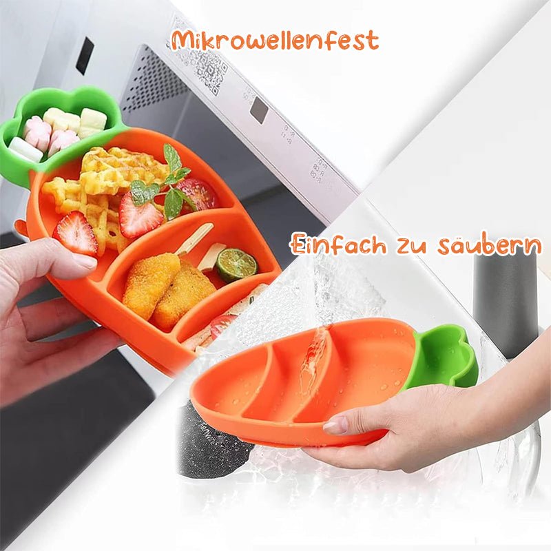 Childrens Plate with Suction Base, Silicone Suction Plate for Babies and Toddlers, Divided Weaning Plate_02