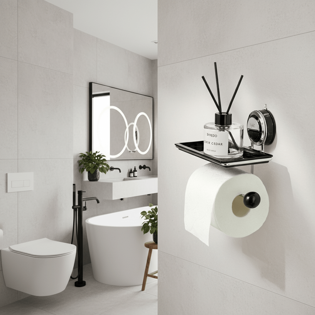 Toilet Roll Holder No Drill, Suction Toilet Roll Holder, Stainless Steel Toilet Paper Holder, Bathroom Accessories_00