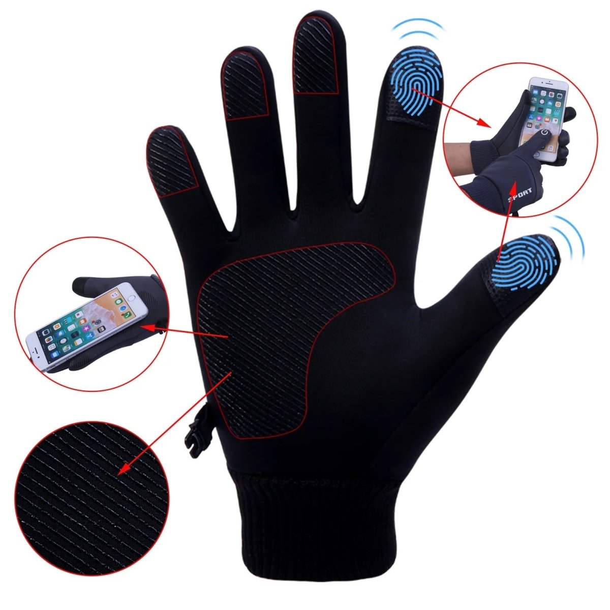 Thermal Gloves with Touchscreen Fingers – image 4