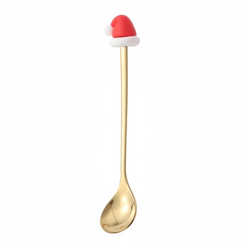 Christmas Teaspoons, Dessert Spoons, Dessert Forks, Stainless Steel Cutlery Set with Festive Tree and Santa Motifs_25