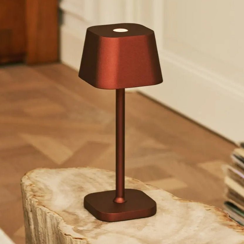 Rechargeable Table Lamps, Cordless Bronze Table Lamp with USB-C, Dimmable Bedside Lamp for Living Room and Terrace