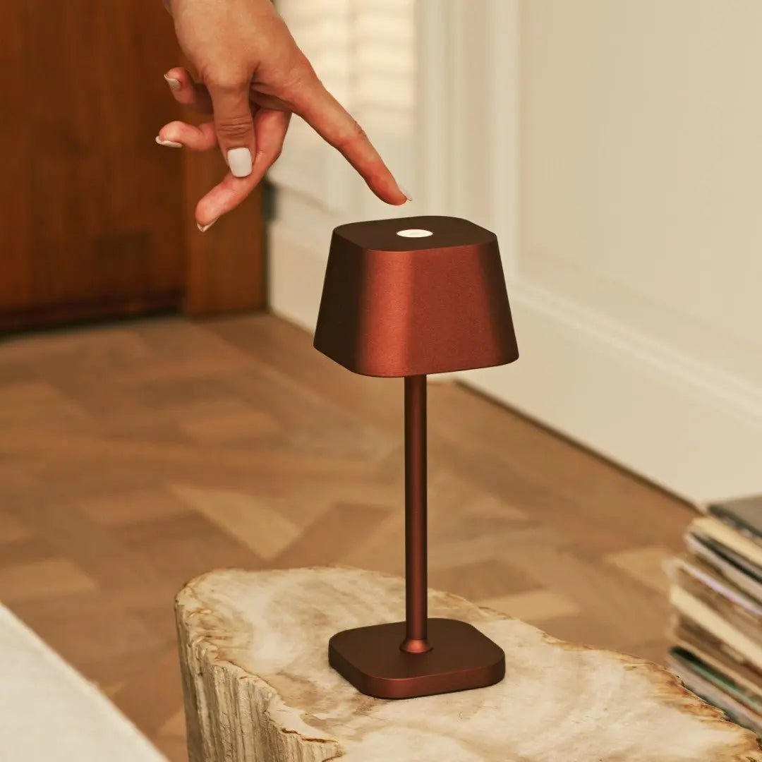 Rechargeable Table Lamps, Cordless Bronze Table Lamp with USB-C