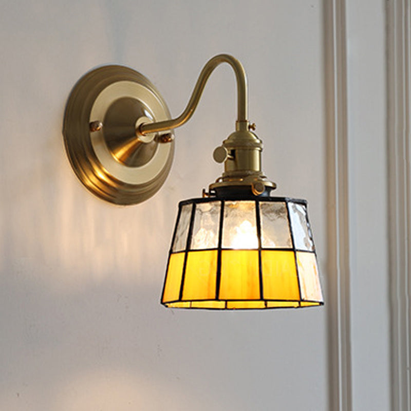 TiffanyGlow | Elegant Vintage Brass Stained Glass Wall Sconce Light 6