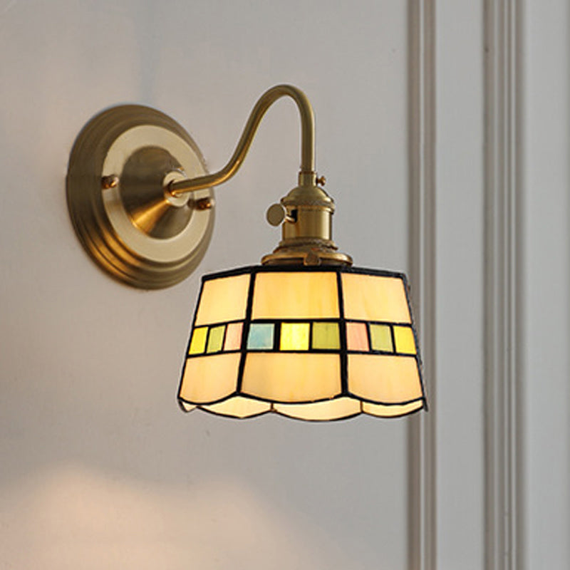 TiffanyGlow | Elegant Vintage Brass Stained Glass Wall Sconce Light 9
