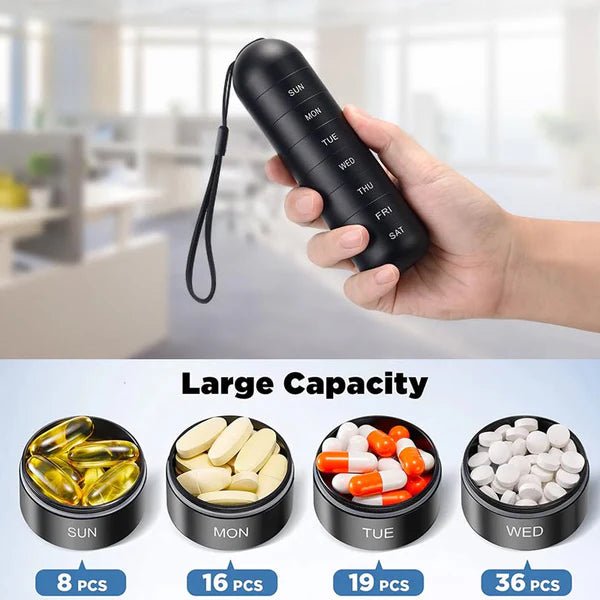 Pill Organizer 7 Day, Weekly Pill Box for Travel, Pill Organiser Box with Daily Compartments_08