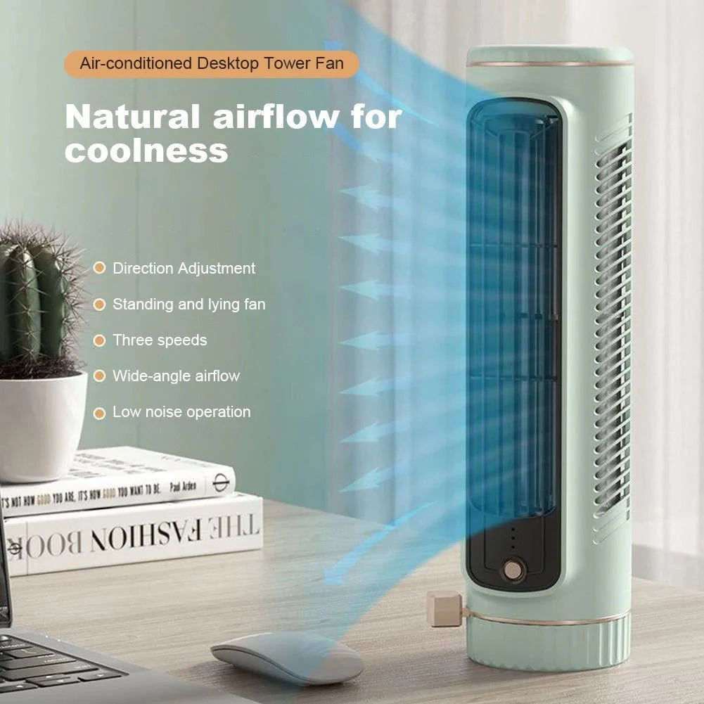 Bladeless Tower Fan with 360 Degree Air Circulation, Quiet Cooling Fan for Bedroom and Living Room, Bladeless Fan_03