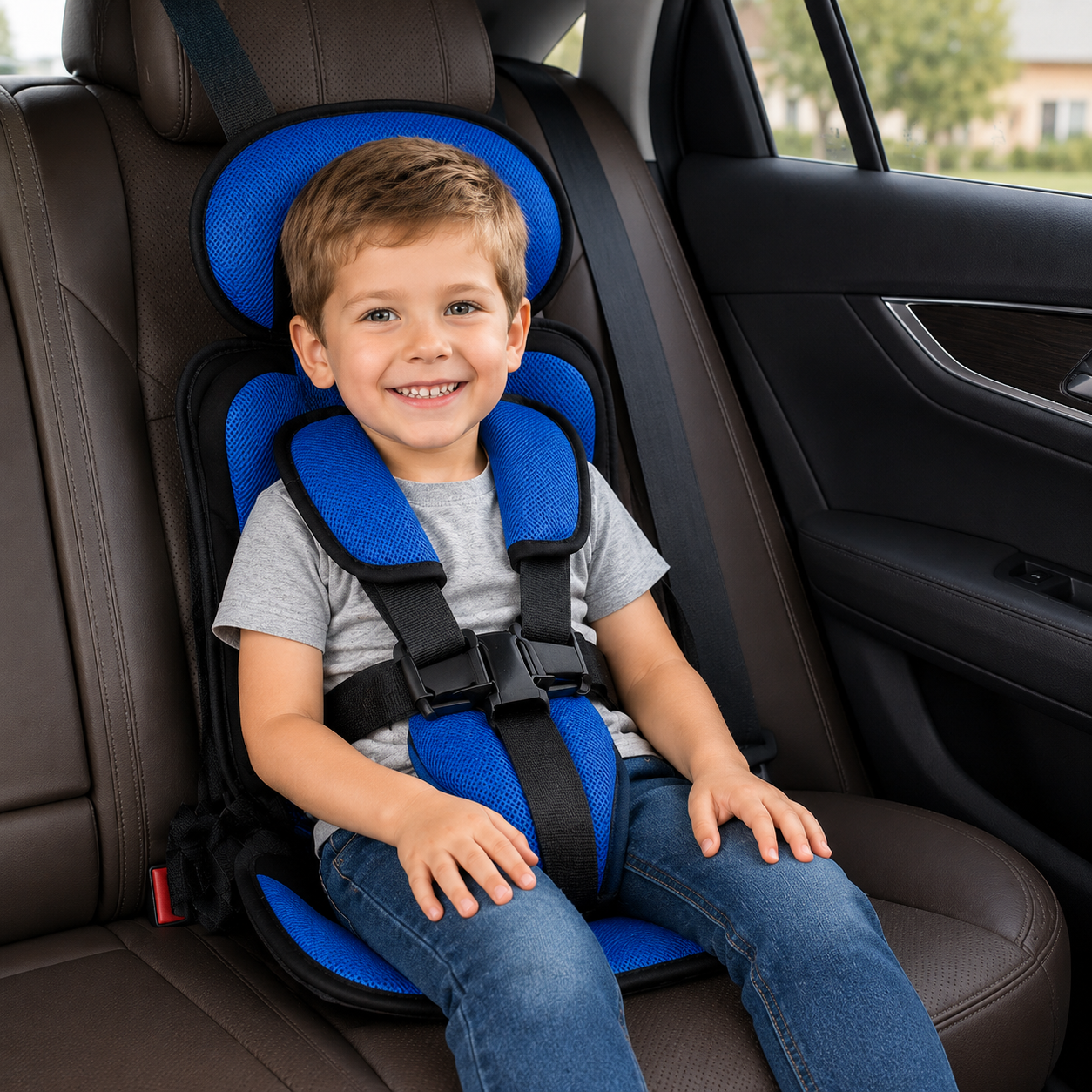Travel Buddy | Portable Booster Car Seat with 5-Point Harness | Foldable Design for Easy Transport 2