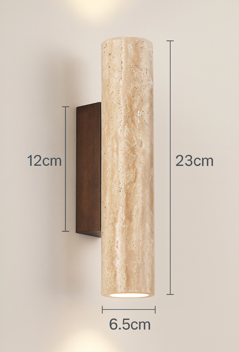 TravertineGlow | Elegant Minimalist LED Cylinder Wall Sconce 4