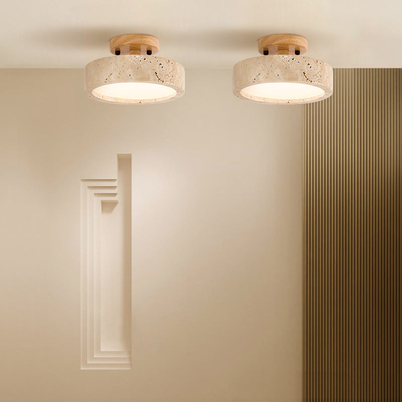 TravertineGlow | Elegant Minimalist Round LED Ceiling Light 1