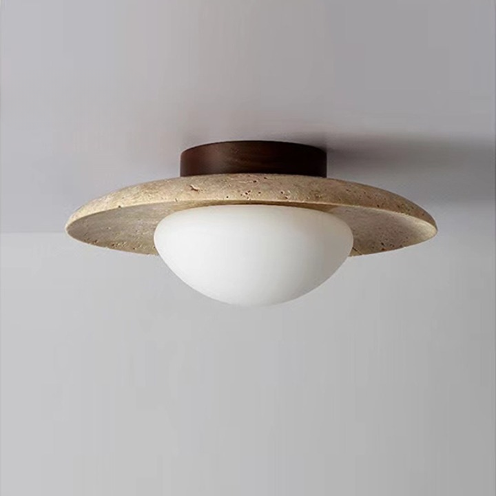 TravertineGlow | Elegant Minimalist Round LED Ceiling Light 2