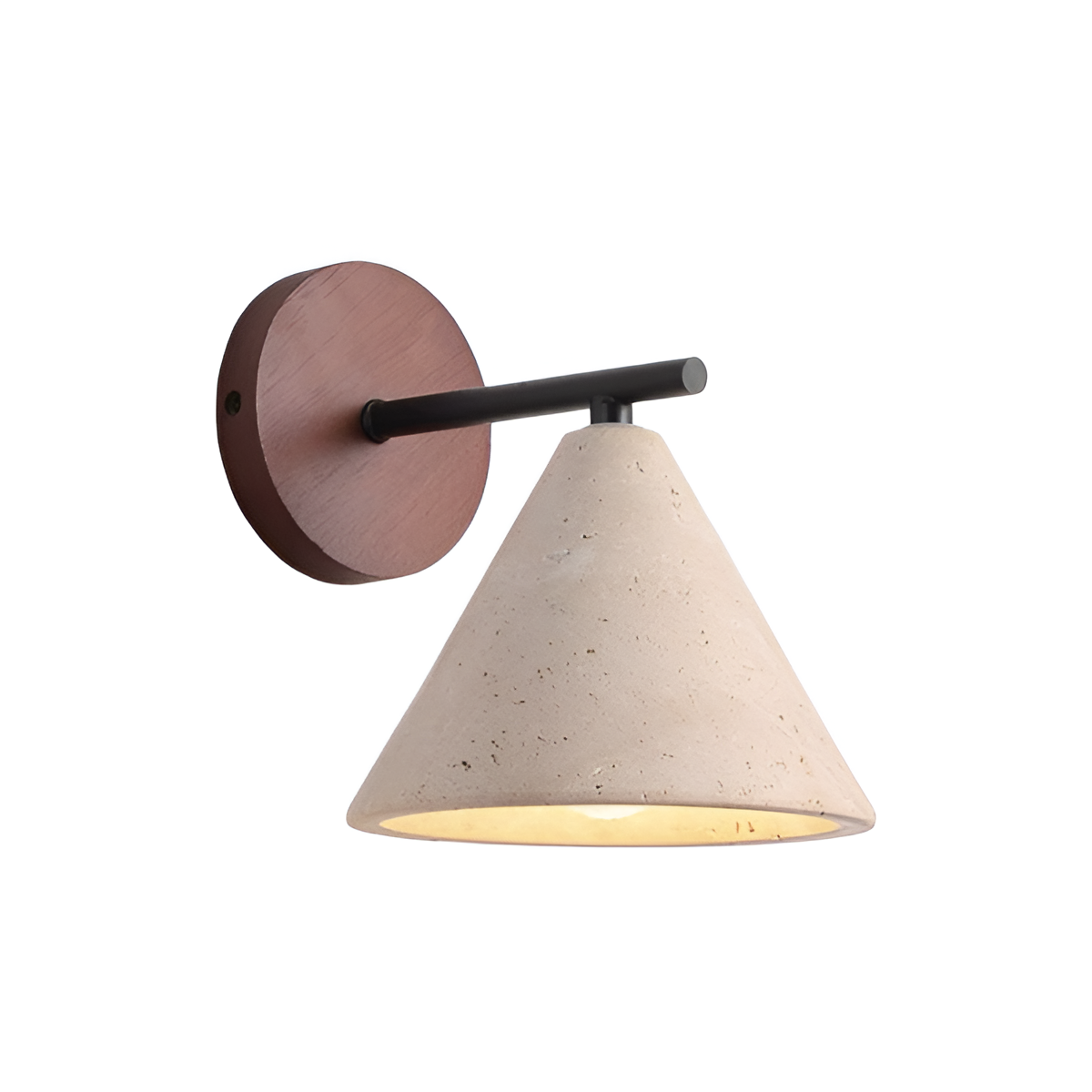 TravertineGlow | Elegant Modern Cone Wall Sconce with LED Lighting 0
