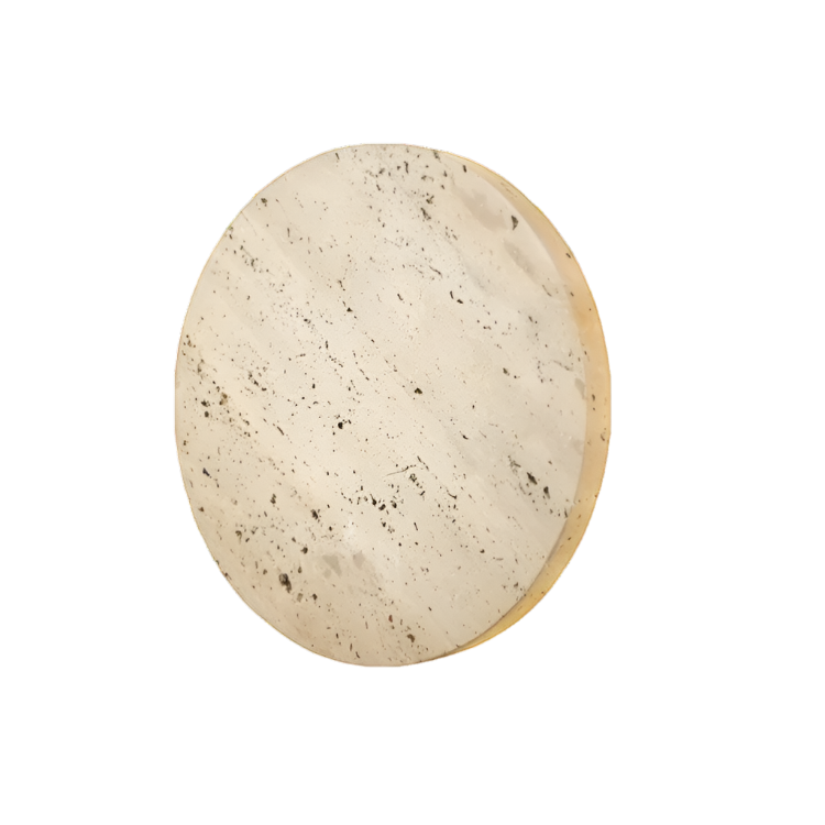 TravertineGlow | Elegant Natural Stone Round Wall Sconce Light 1