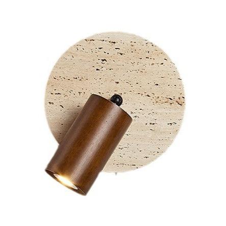 TravertineGlow | Elegant Natural Wood Rotatable Wall Sconce Light 9