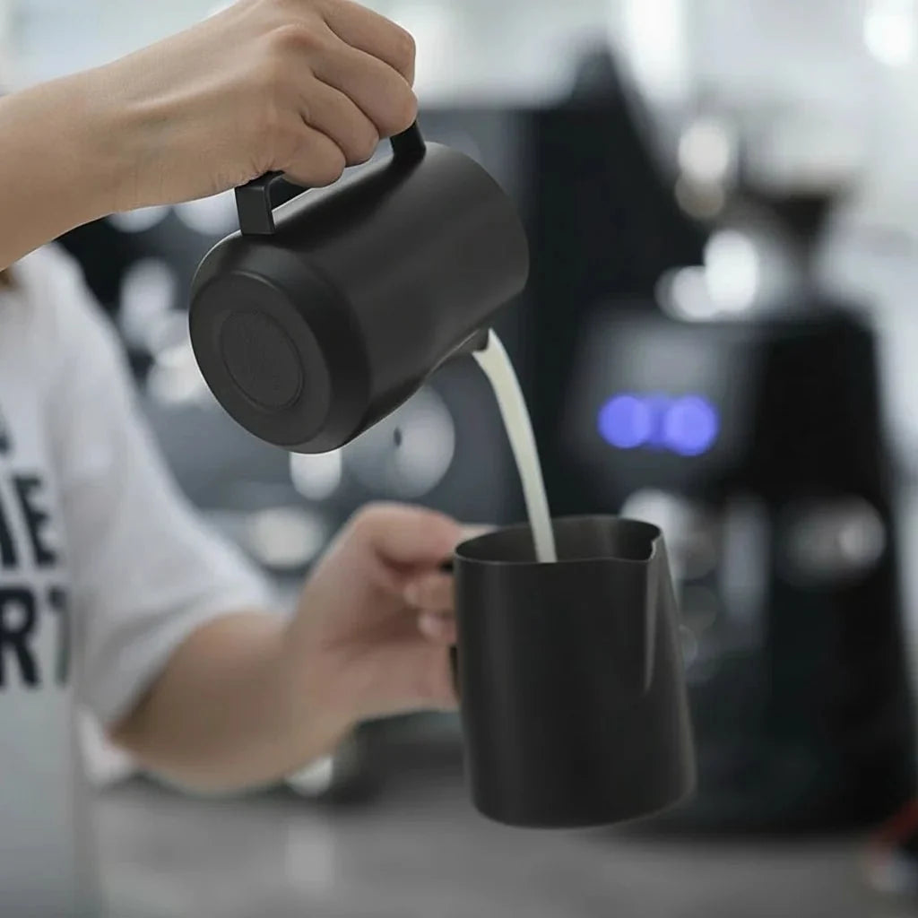 Stainless Steel Milk Jug for Latte Art, Milk Frothing Jug with Turbine Interior, Coffee Machine Accessories_03