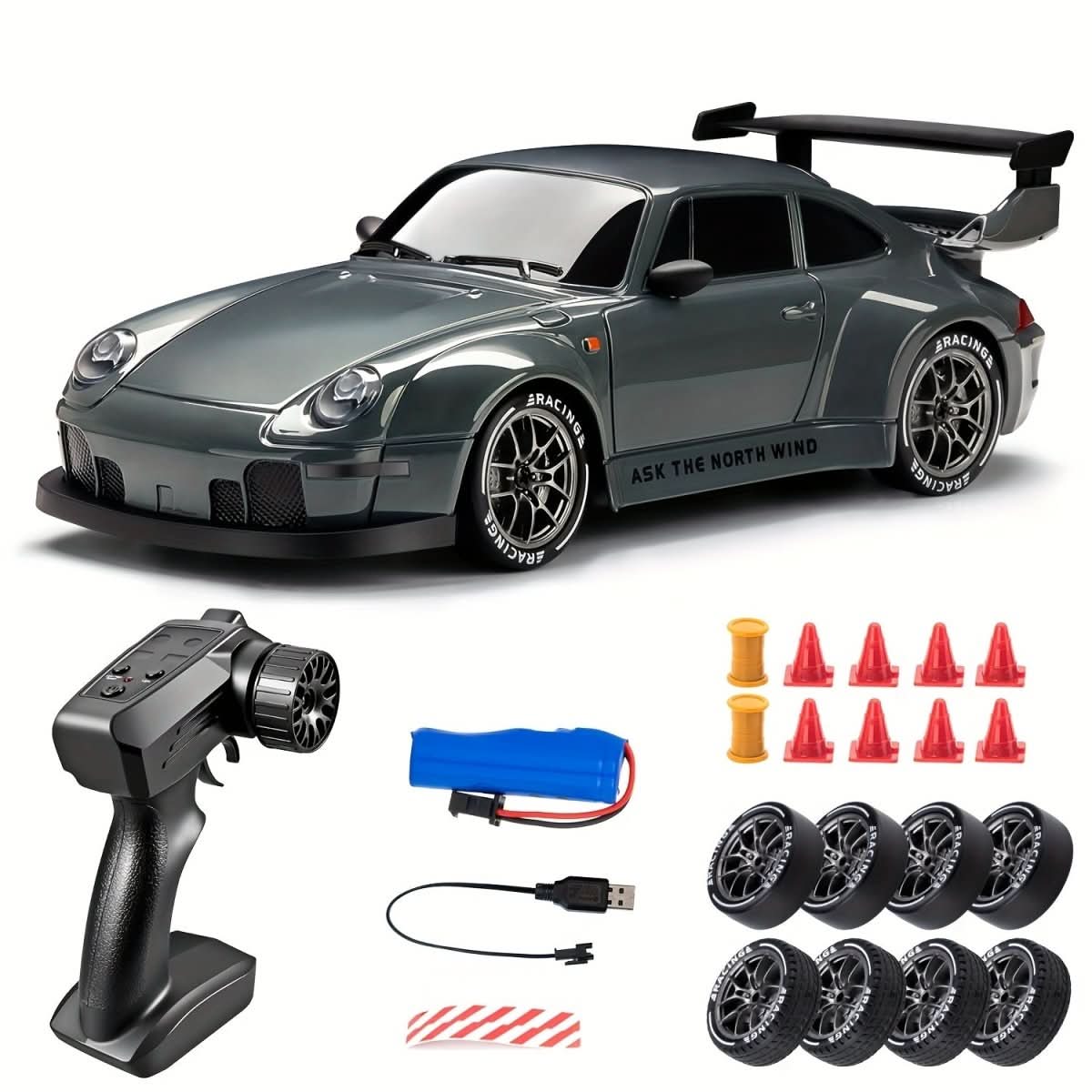 Remote Control Car, 1:24 RC Drift Car with LED Wheels and All Wheel Drive, Rechargeable Radio Controlled Car for Kids_05
