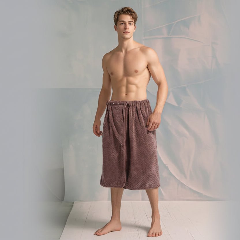 Bath Towel Wrap for Men, Plus Size Towel Wrap in Skirt Design – image 9