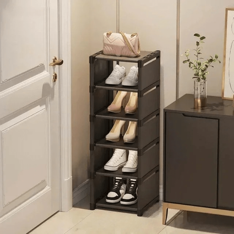 Corner Shoe Rack for Small Spaces, Stackable Shoe Storage Rack up to 8 Tiers, Black Metal Shoe Organiser_06