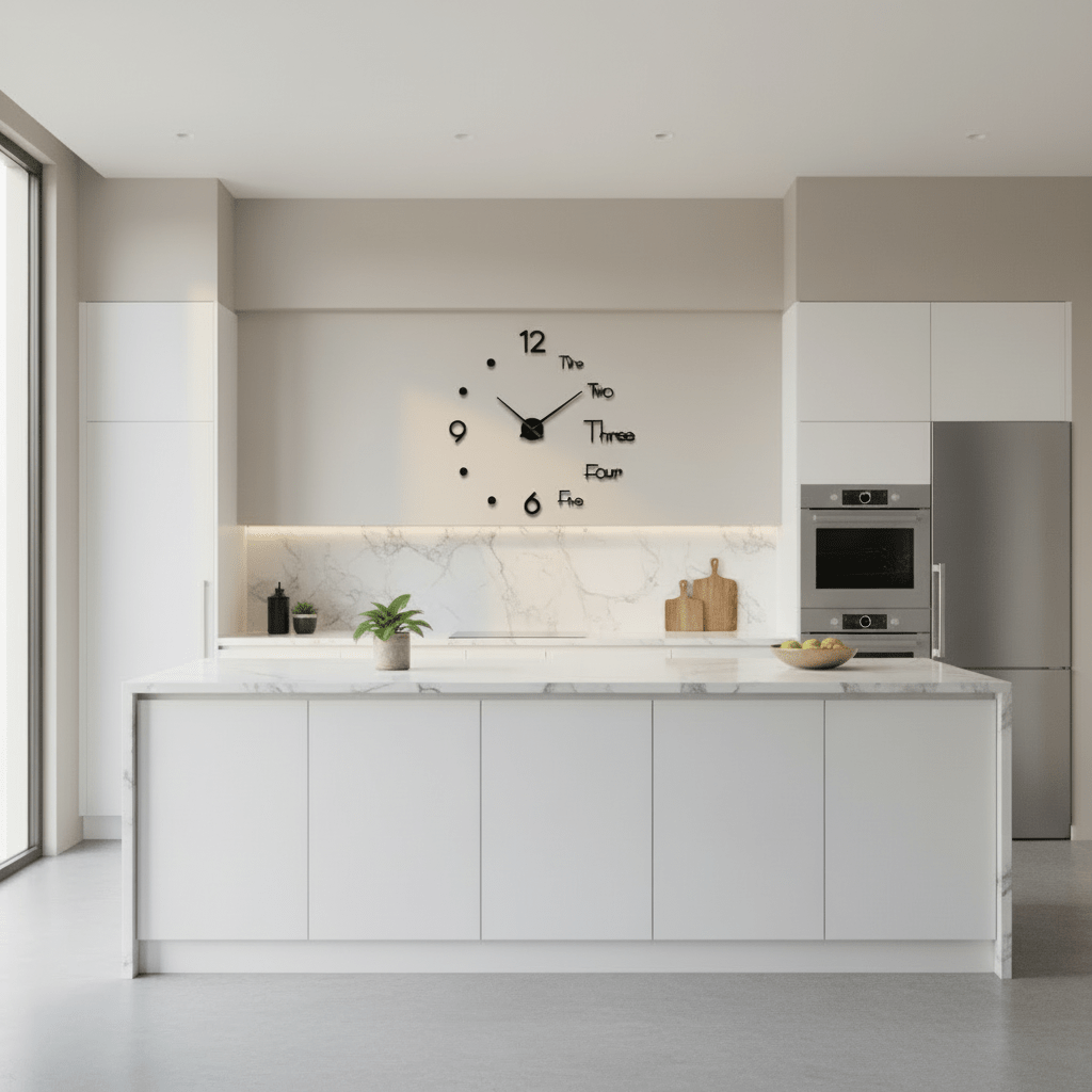 Large Wall Clocks, 3D Wall Clock Stickers with Silent Quartz Movement, Modern Wall Clock for Living Room 40 cm to 130 cm_06
