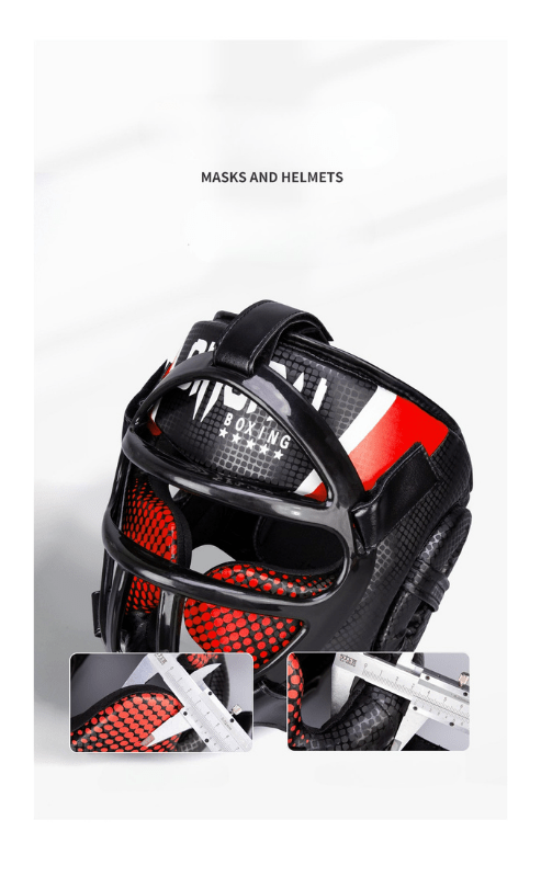 Boxing Head Guard with Face Mask, Martial Arts Headgear for Sparring – image 10