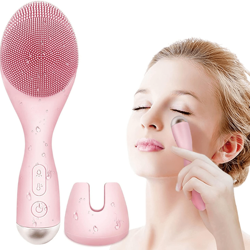 Facial Cleansing Brush, Silicone Face Scrubber with Red LED Light and 42°C Heat – image 10