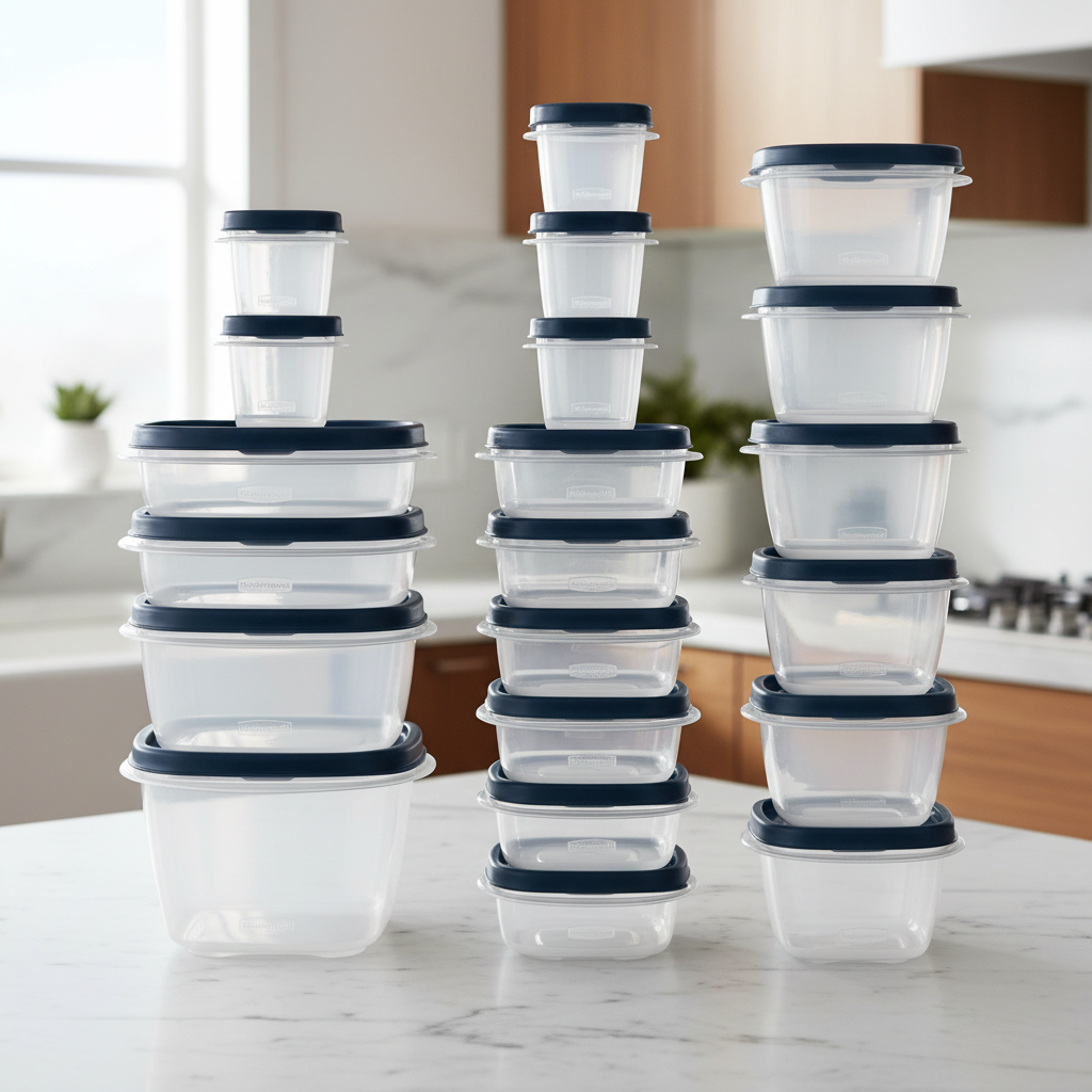 Meal Prep Containers, Food Storage Containers with Lids, Stackable Storage Boxes, Plastic Kitchen Storage, Tupperware_00