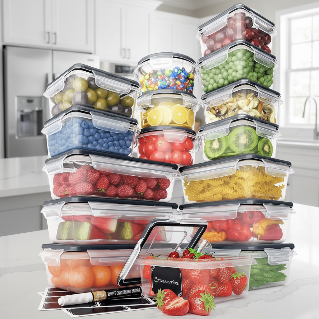 Plastic Storage Boxes with Lids 16 Pack, Airtight Food Storage Containers, Meal Prep Containers, Tupperware_00