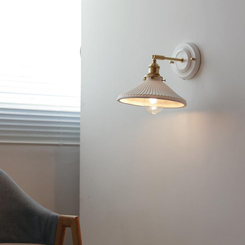Vinta Wall Sconce | Japanese Ceramic, Vintage Brass Design 1