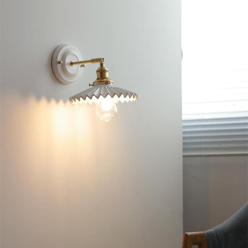 Vinta Wall Sconce | Japanese Ceramic, Vintage Brass Design 8