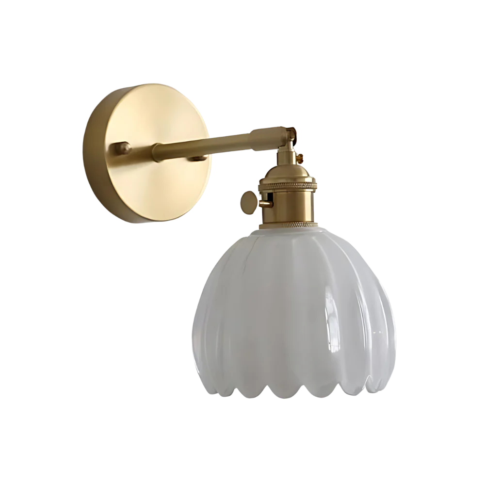 Vinta Wall Sconce | Vintage Brass Finish with Tulip Glass Shade 11