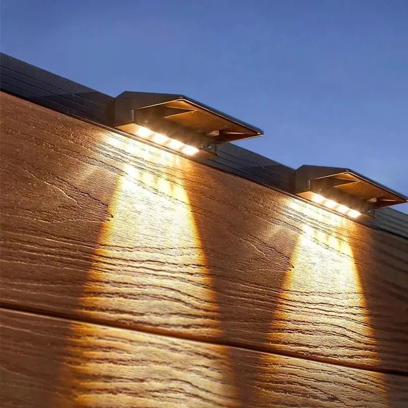 Outdoor Wall Lights, Solar Lights for Fence and Pathway with Dusk to Dawn Sensor