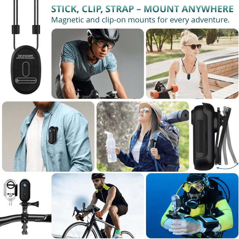 4K Action Camera with Waterproof Case to 40 m, Helmet Cam, Bike Camera with Mounts and 64GB SD Card_05
