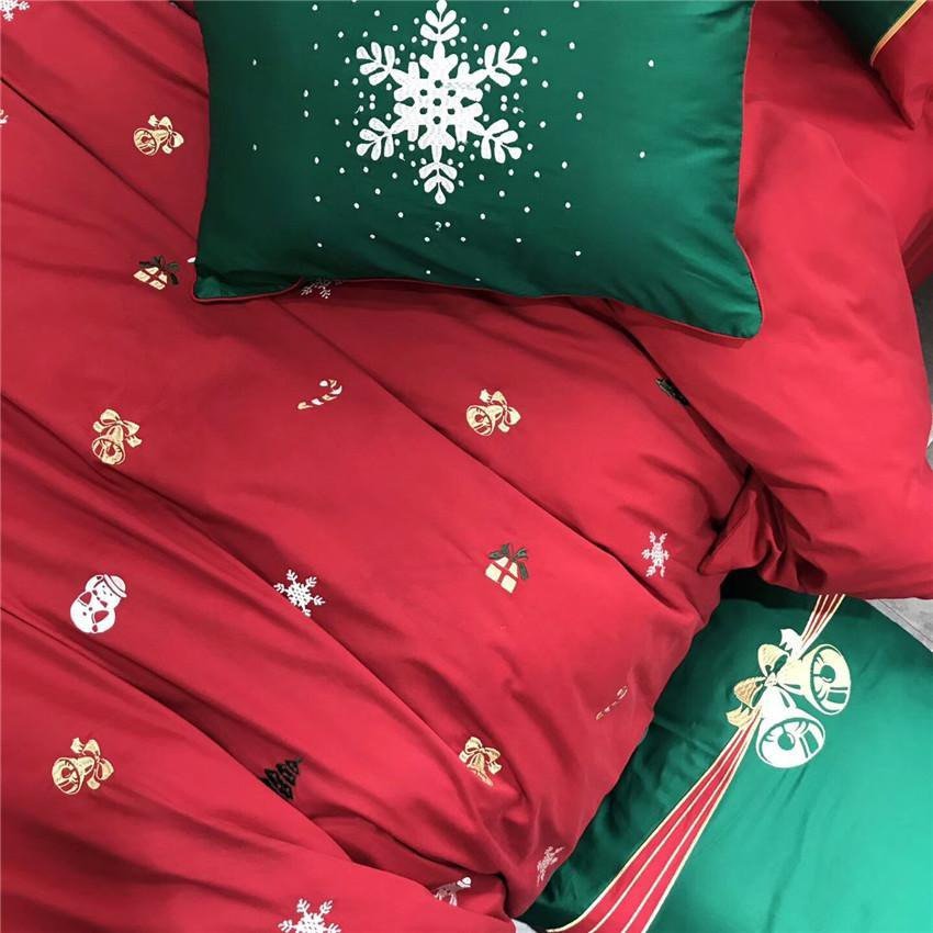 Christmas Bedding Sets Queen and King, King Size Duvet Cover with 2 Pillowcases, Egyptian Cotton Bedding Set in Percale_02