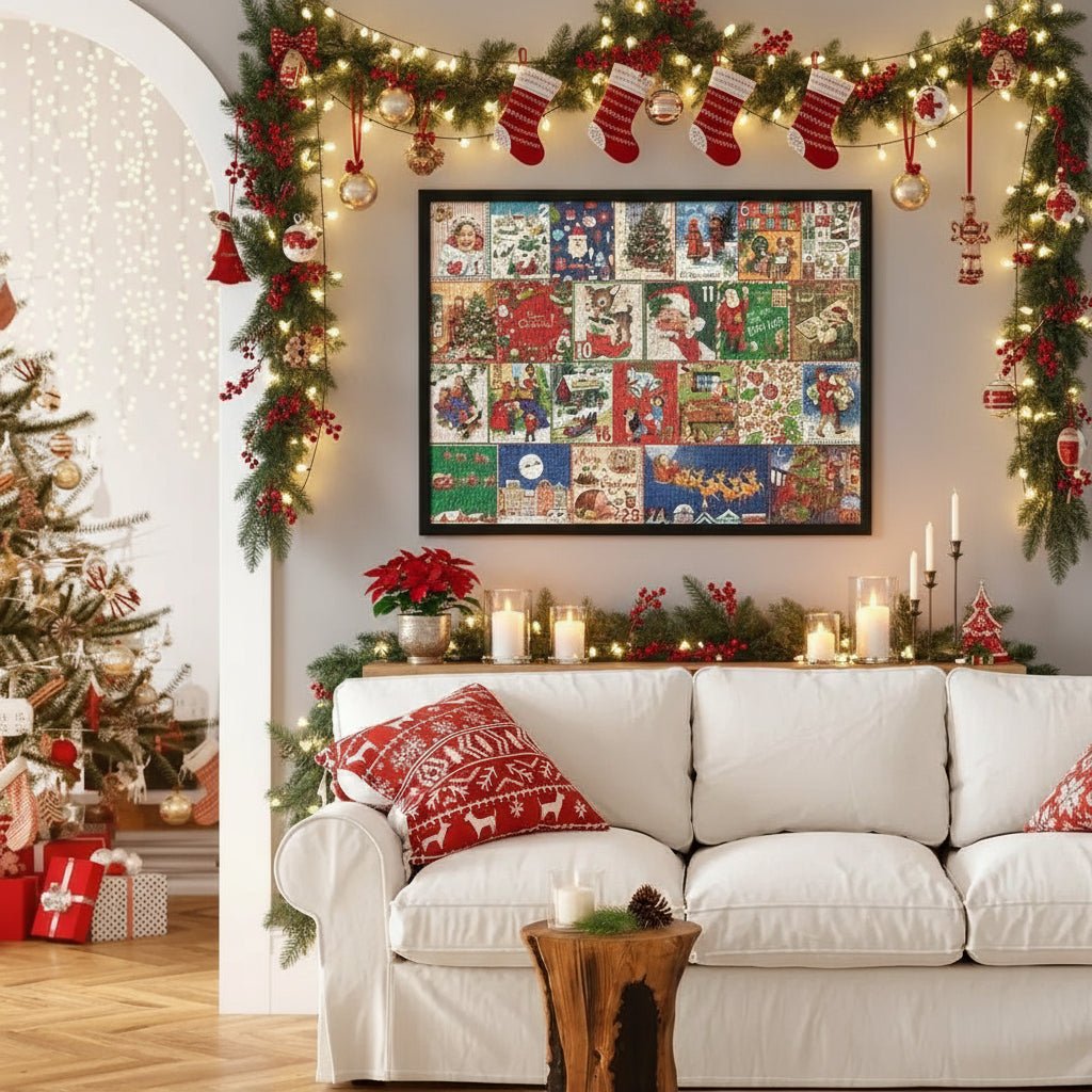 Advent Calendar Jigsaw Puzzle 1000 Piece, Christmas Jigsaw Puzzle for Adults