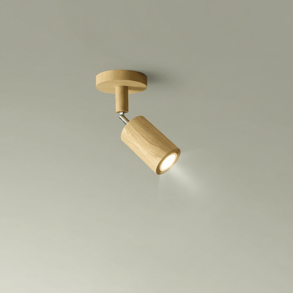 Wooden LED Ceiling Light, Adjustable Spotlight Ceiling Light, Solid Wood Ceiling Spotlights for Living Room_01
