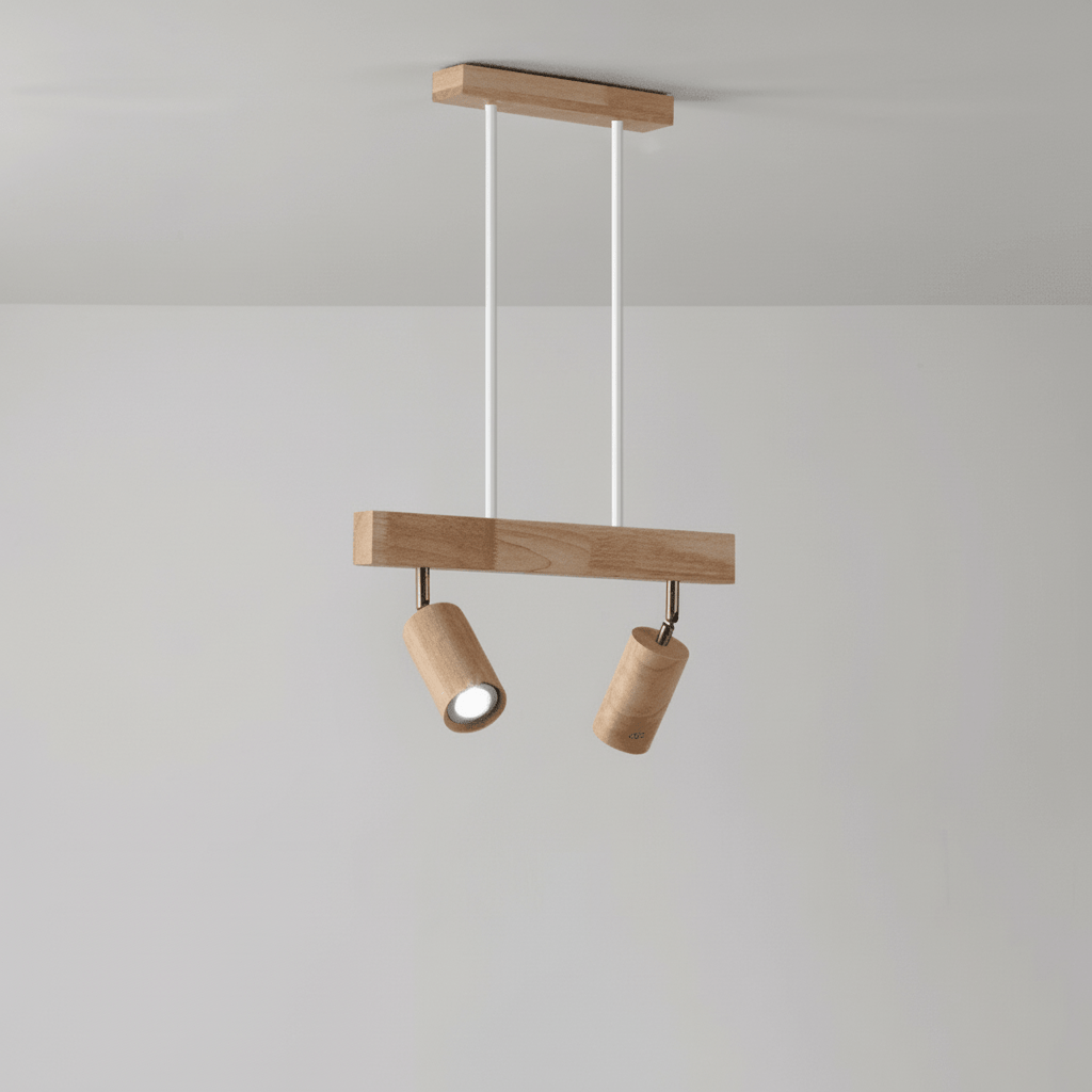 Wooden LED Ceiling Light, Adjustable Spotlight Ceiling Light, Solid Wood Ceiling Spotlights for Living Room_10