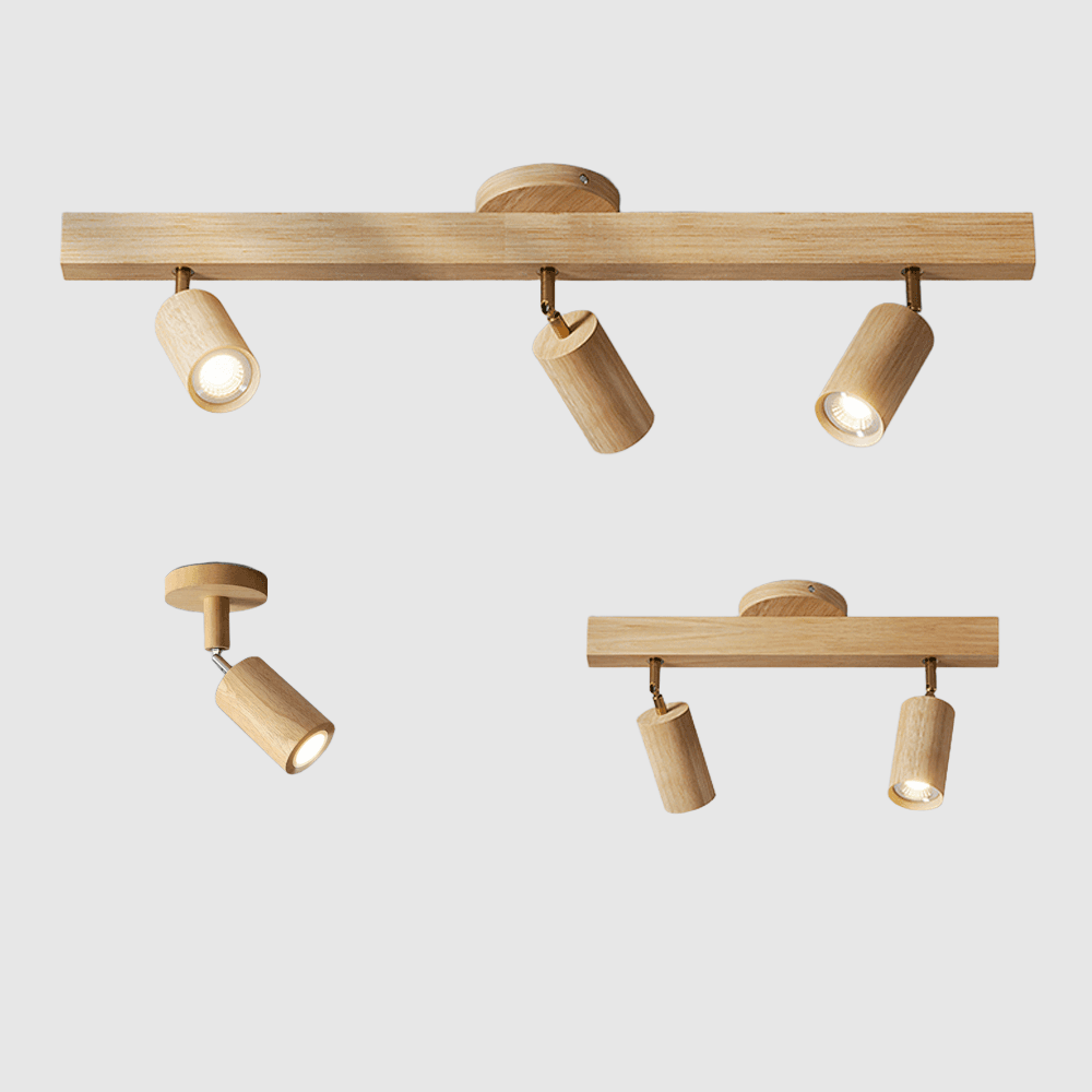 Wooden LED Ceiling Light, Adjustable Spotlight Ceiling Light, Solid Wood Ceiling Spotlights for Living Room_03
