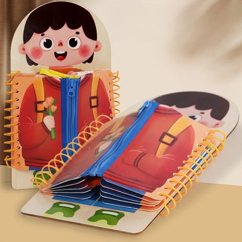 Montessori Busy Board, Wooden Sensory Board for Toddlers, Multi Layer Activity Board, Montessori Toys_03