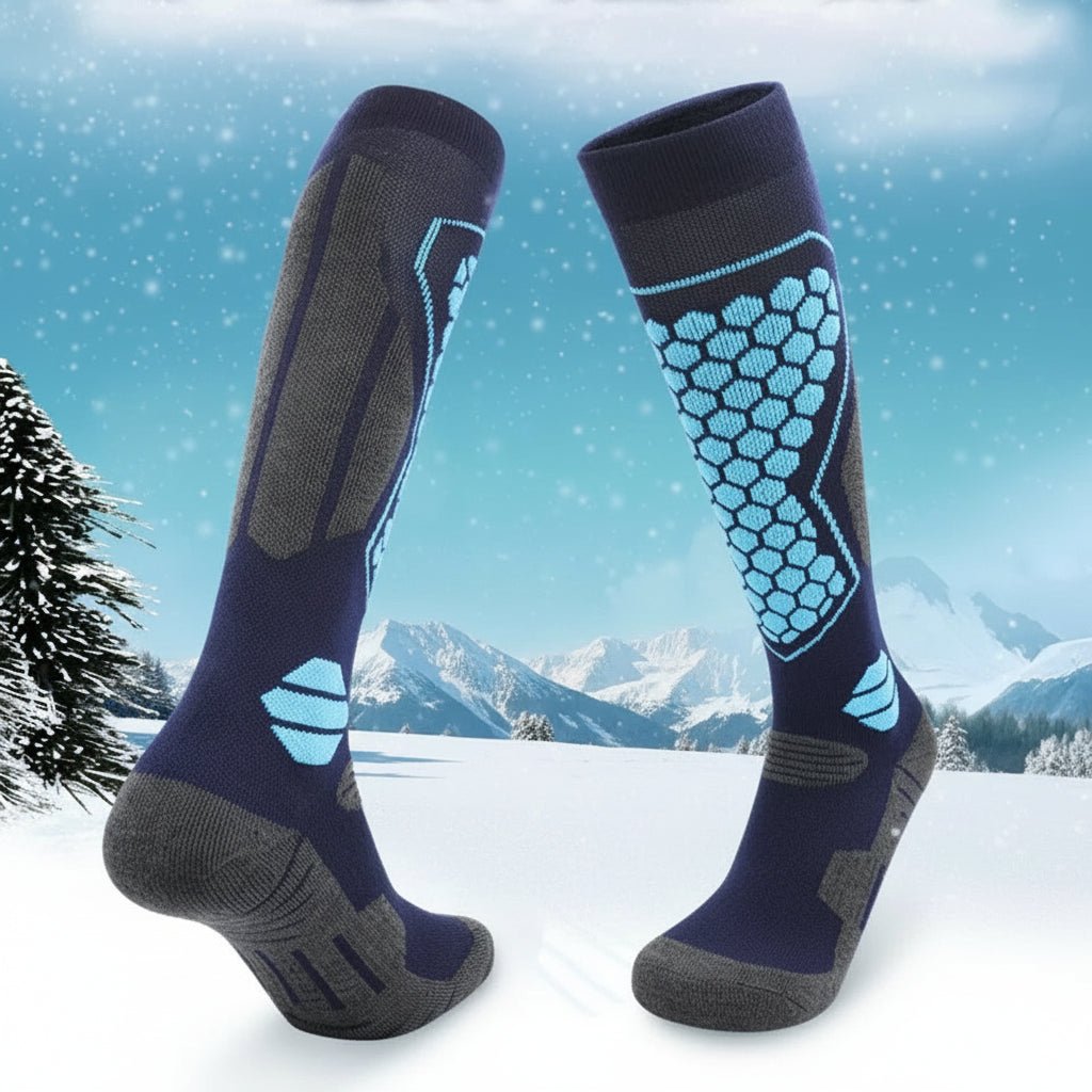 Knee High Compression Socks, Ski Socks for Women and Men, Warm Wool Socks for Winter Sports and Skiing