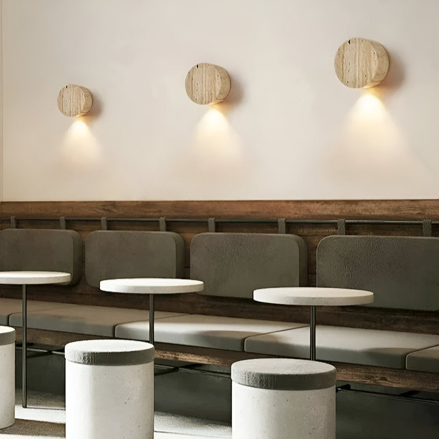 Wabi-Sabi | Wall Sconce Lighting with Natural Travertine & Warm LED | Minimalist Design for Tranquil Ambience 4