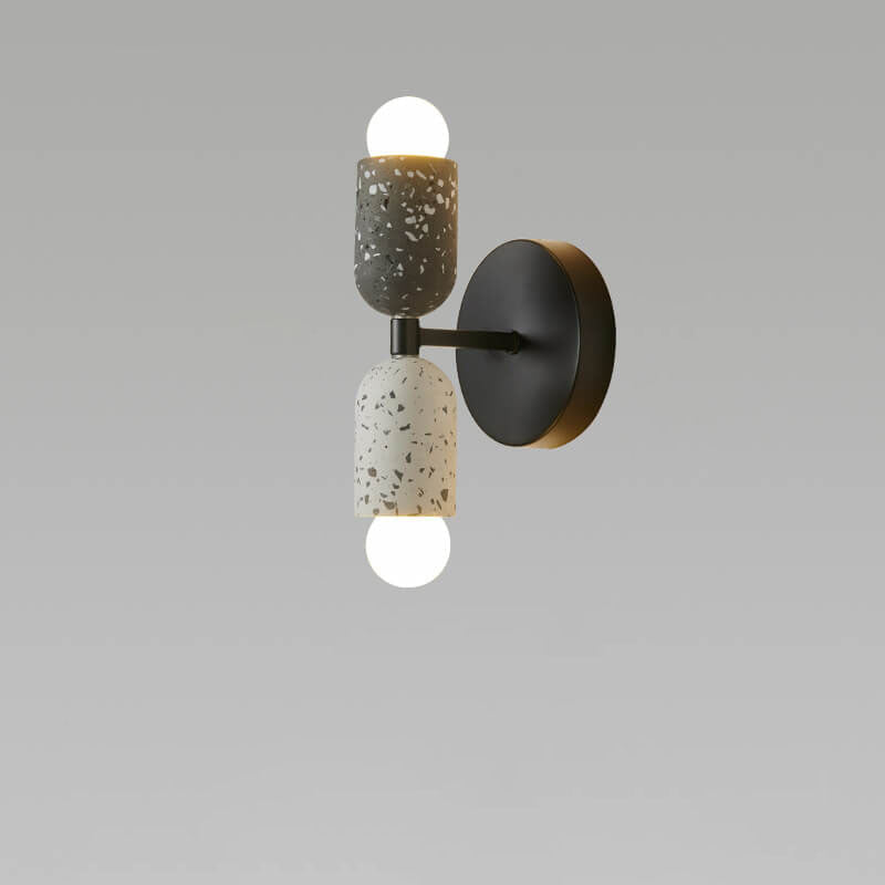 WabiSabiGlow | Elegant Textured Cement Dual-Light Wall Sconce Lighting 7