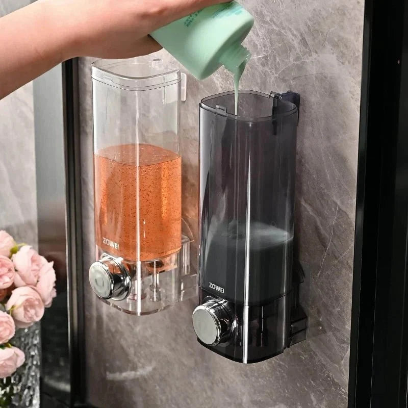 Soap Dispenser Wall Mounted, Bathroom Soap Dispenser without Drilling, 300 ml Hand Soap Dispenser, Bathroom Accessories_00