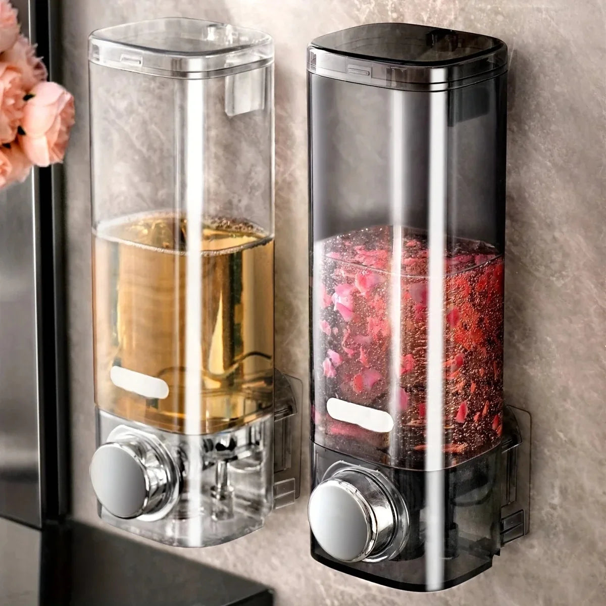 Soap Dispenser Wall Mounted, Bathroom Soap Dispenser without Drilling, 300 ml Hand Soap Dispenser, Bathroom Accessories_01