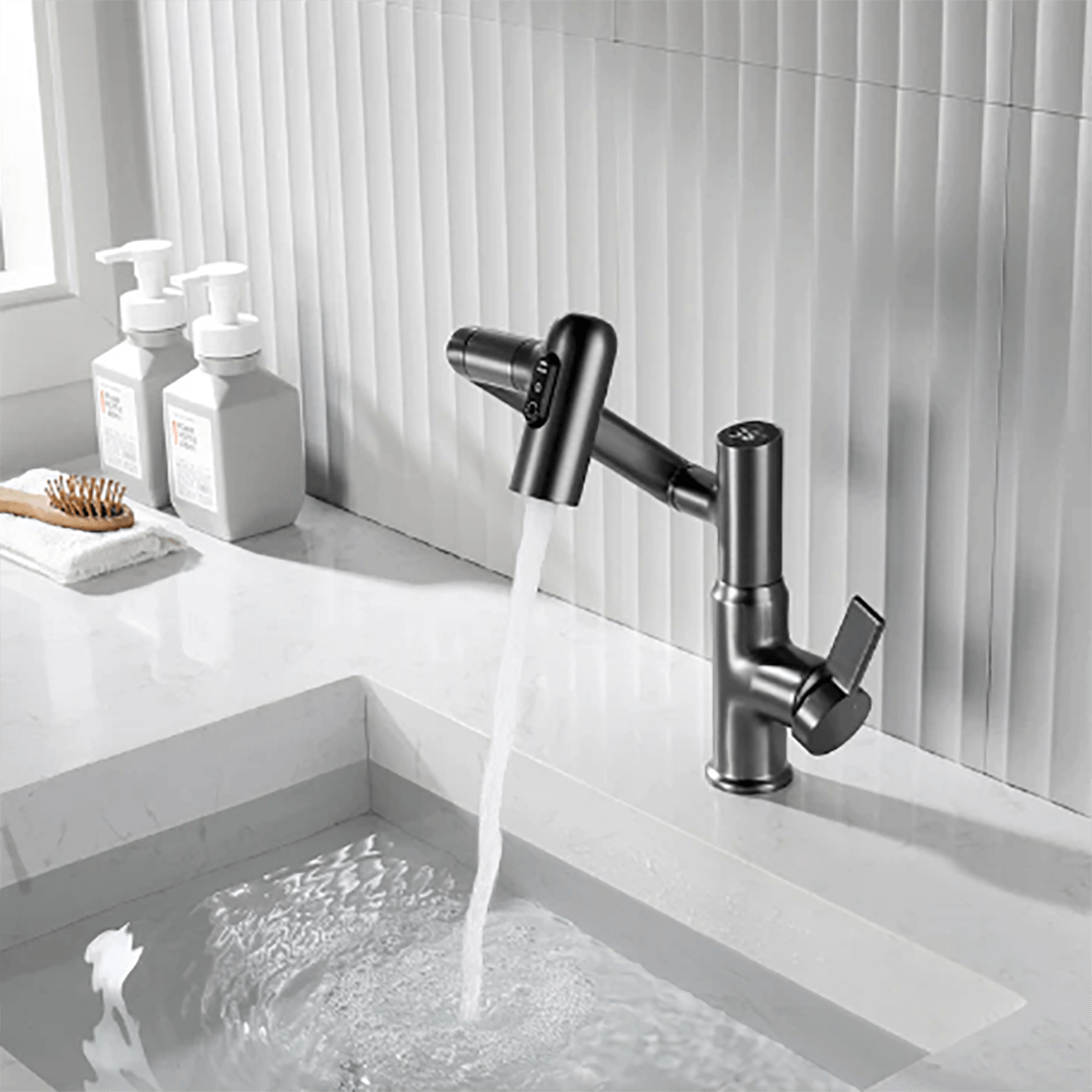Kitchen Taps, 360 Swivel Kitchen Mixer Tap with Temperature Display, Height Adjustable Sink Tap in Stainless Steel_00