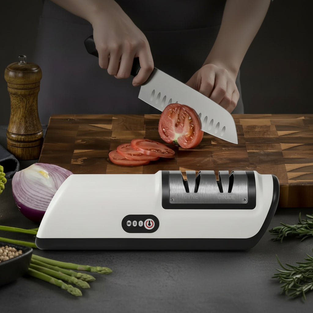 Electric Knife Sharpener, 2 Stage Knife Sharpener for Ceramic and Steel Blades
