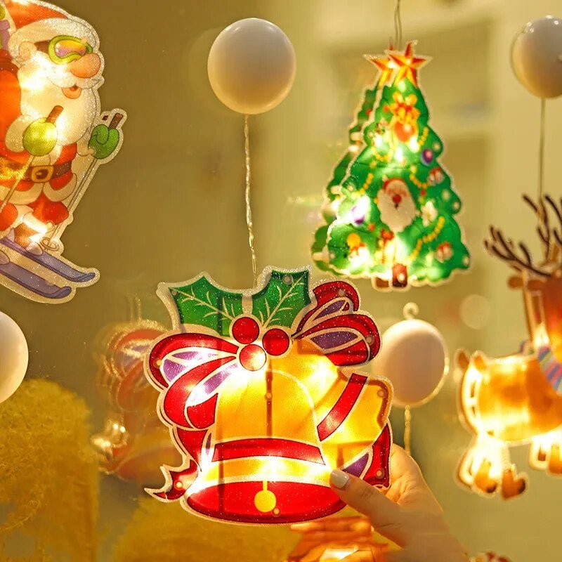 Christmas Lights for Windows, Xmas Window Decorations with LED String Lights, Light Up Christmas Decorations Indoor_02
